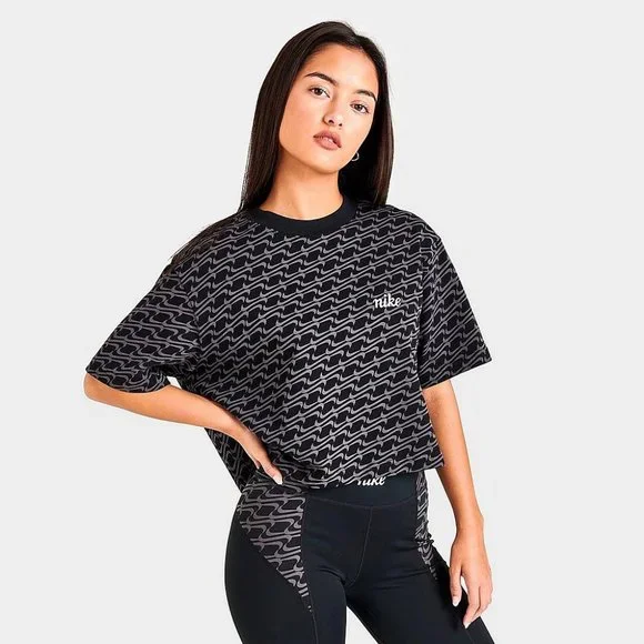 Nike Tops Nike Sportswear Icon Clash Crop Tshirt Tee Black